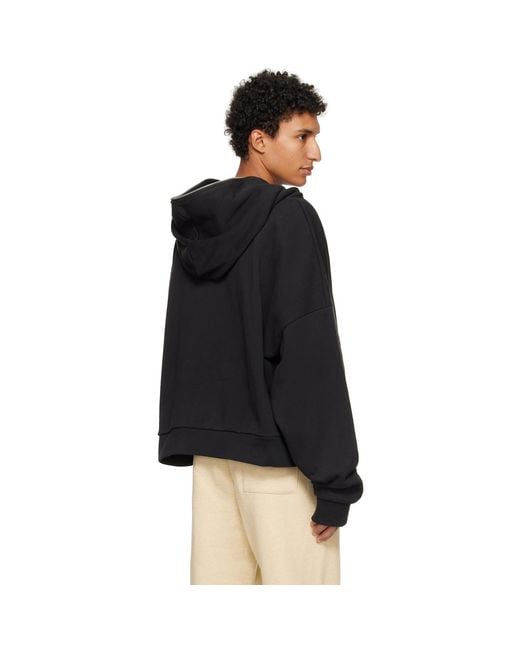 Entire studios Black Eternal Zip Hoodie for men