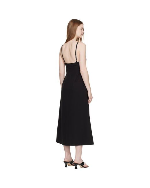 Sandy Liang Black Pilton Midi Dress