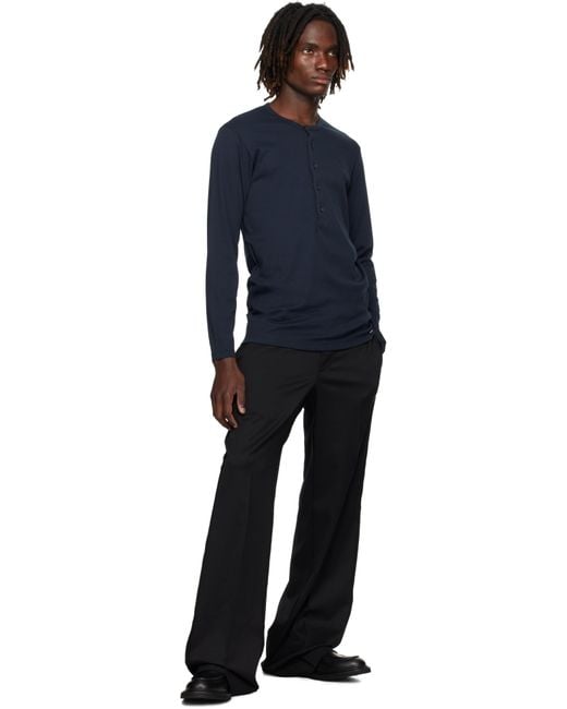 Tom Ford Blue Cotton Henley for men