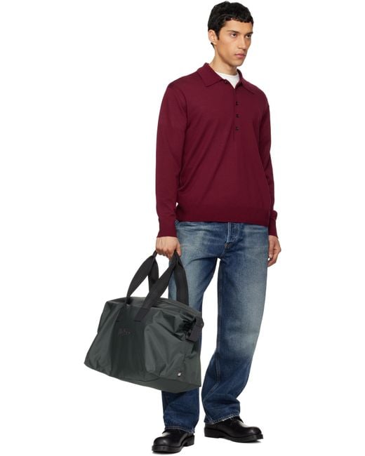 Boss Black Bonded-Logo Duffle Bag for men