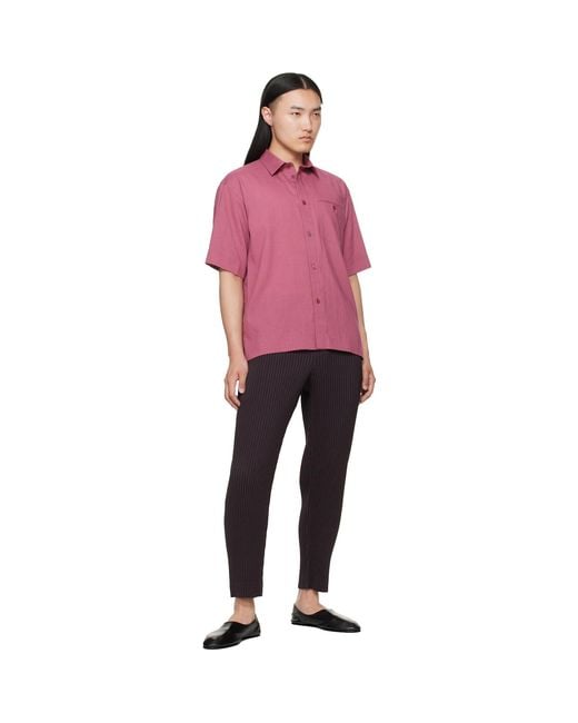 Homme Plissé Issey Miyake Purple Pl Ramie Shirt for men