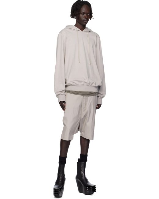 Pull À Capuche Blanc Cassé En Jersey Épais Rick Owens pour homme en coloris Black