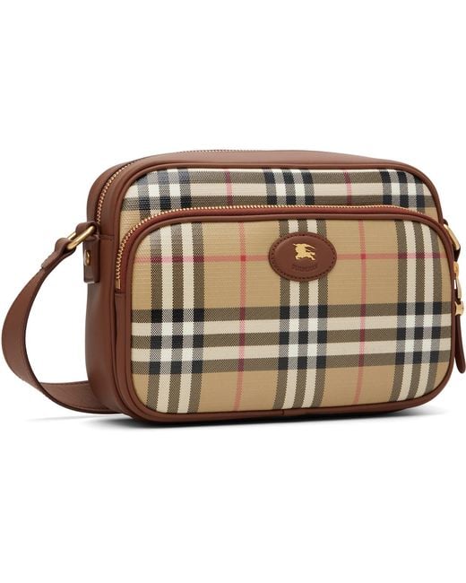 Burberry Brown Check Pocket Crossbody Bag for men