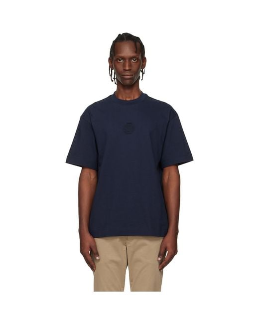 Boss Blue Emed-Logo T-Shirt for men