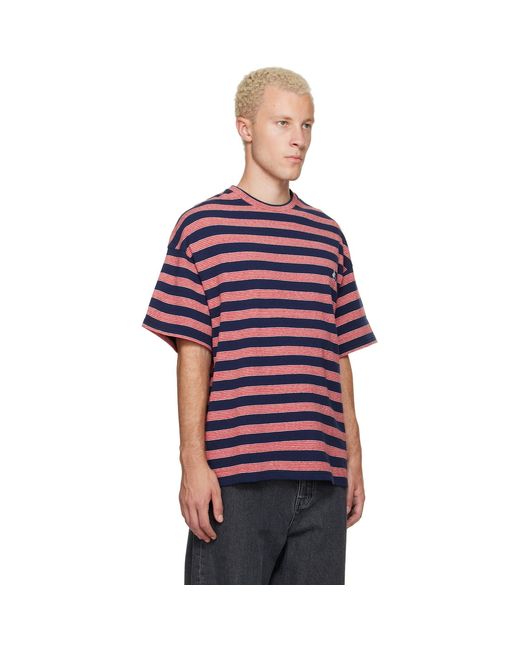 Jil Sander Purple Striped T-Shirt for men