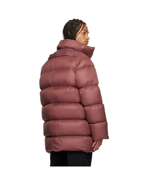 Rick Owens Red Concordians Turtle Down Coat for men