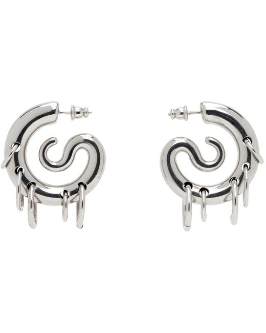 【関税込み】Panconesi シルバー スモール Serpent フープピアス Panconesi シルバー Pierced Serpent フープピアス ブラック | Lyst