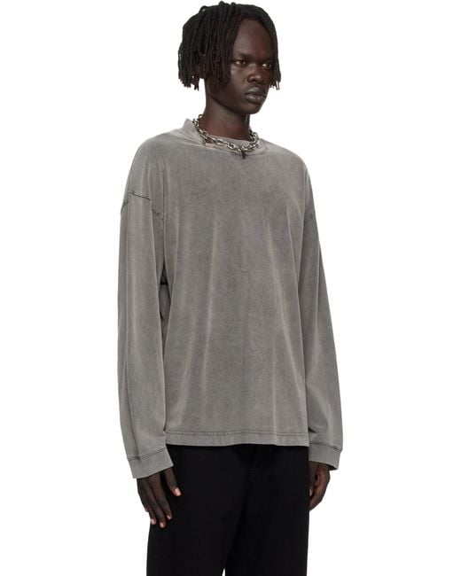 Acne Black Crew Neck Relaxed Fit Sweatshirt for men