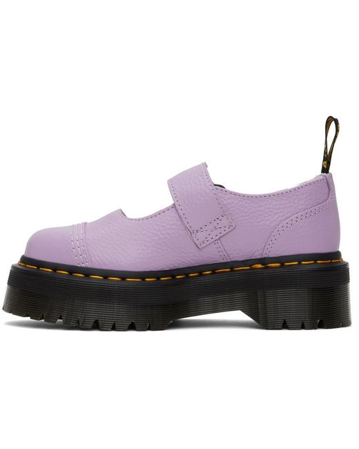 Dr. Martens Black Purple Addina Flower Oxfords