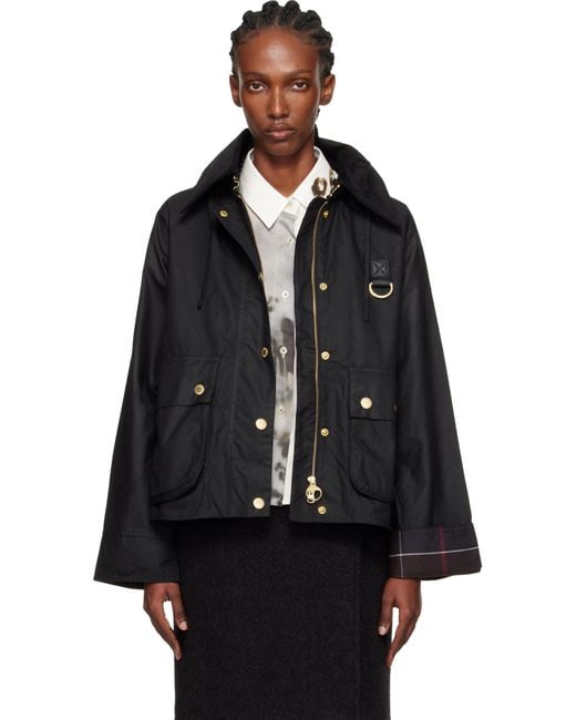 Barbour Black Reighton Spey Waxed Jacket