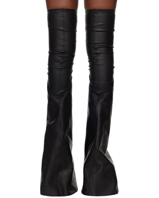 Rick Owens Black Cargoflares Tall Boots