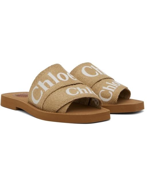 Chloé Black Beige Woody Sandals