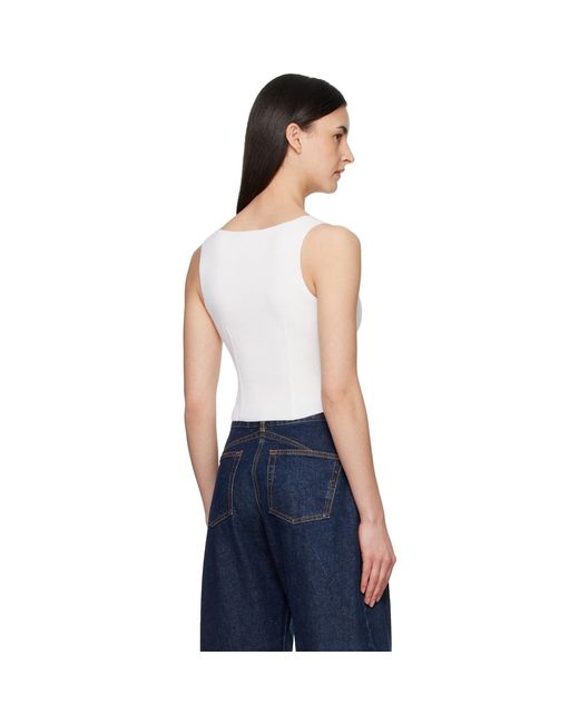 Alaïa Blue Corset Wool Tank Top