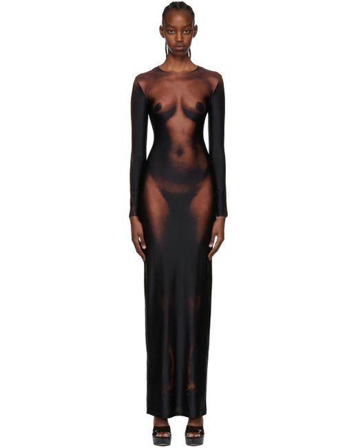 Jean Paul Gaultier Black Lotta Volkova Edition 'the Naked' Maxi Dress