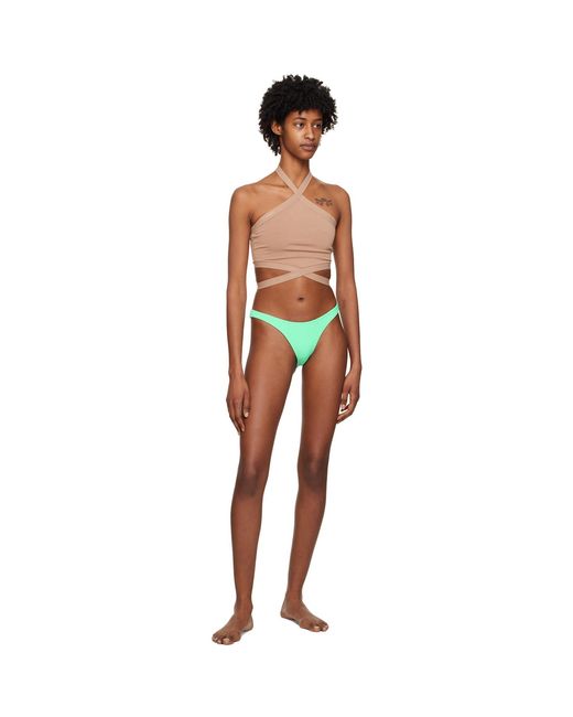 T By Alexander Wang Multicolor Green Jacquard Bikini Bottom