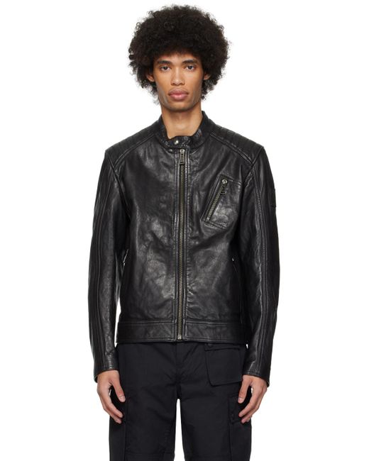 Belstaff Black V Racer Leather Jacket for men