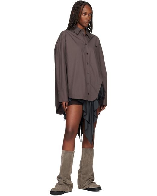 The Attico Brown Taupe Robin Combat Boots