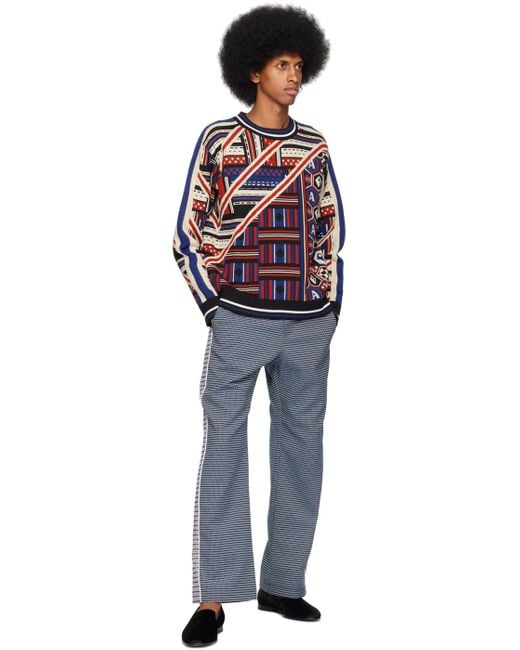 Ahluwalia Red Quadri Sweater for men