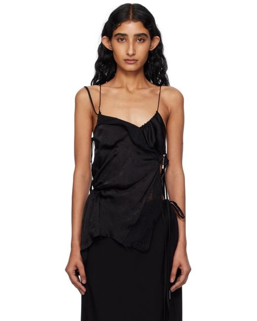 Ann Demeulemeester Black Vepa Ramage Jacquard Slip Top