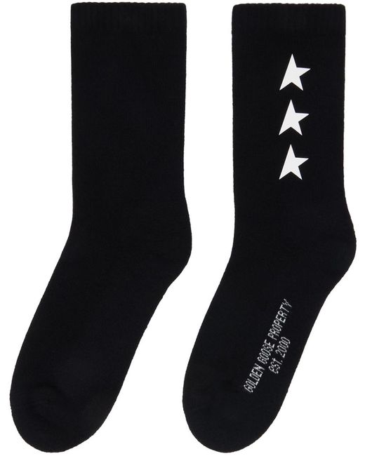 Golden Goose Deluxe Brand Black Star Socks for men