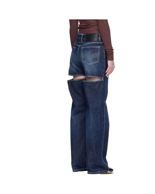 Jean Paul Gaultier Blue 'The Cut-Out' Jeans