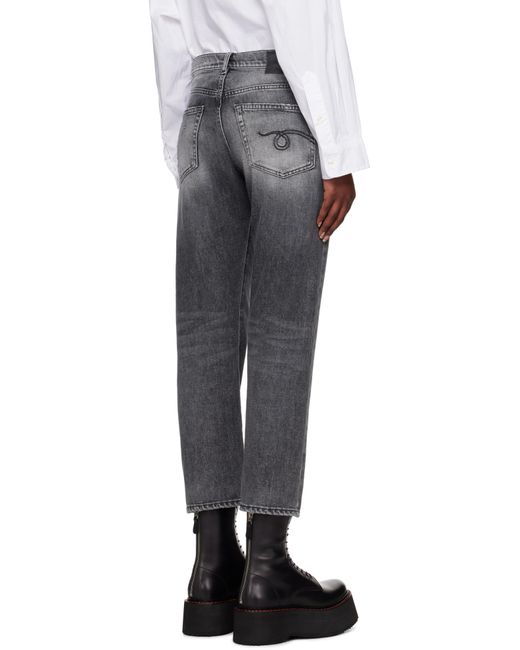 R13 グレー ストレートレッグ ボーイフレンド ジーンズ Gray