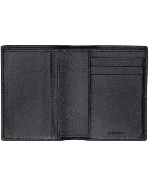 Balenciaga Black Vertical Bifolded Wallet for men