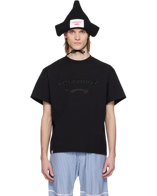 メンズ Charles Jeffrey ブラック ロゴ Tシャツ Black