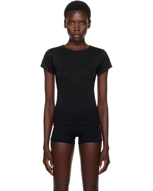 ÉTERNE Black Fitted Crewneck Short Sleeve T-Shirt