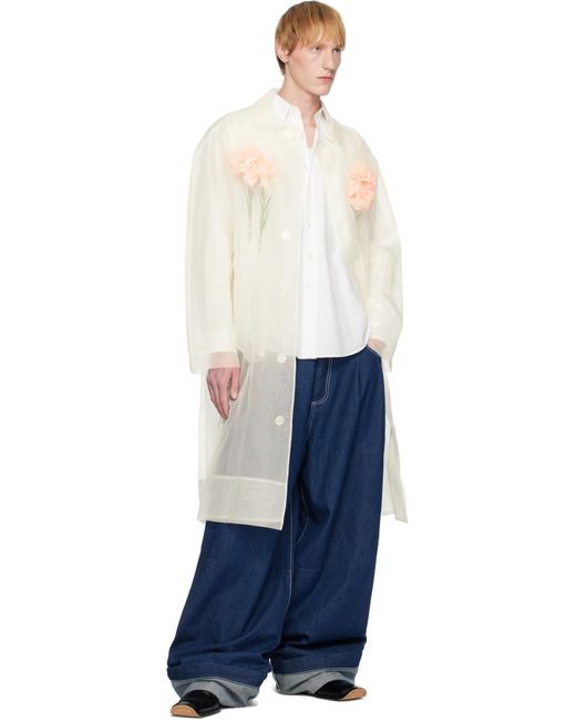 メンズ Simone Rocha オフホワイト Stuffed Carnation カーコート Blue