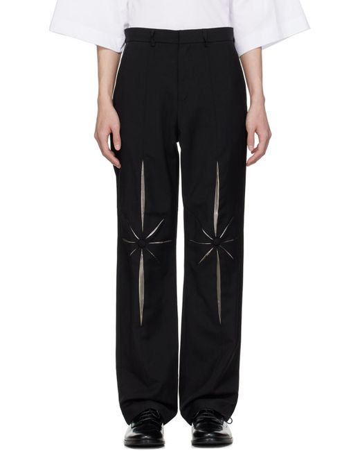 Kusikohc Black Tailored Origami Trousers for men
