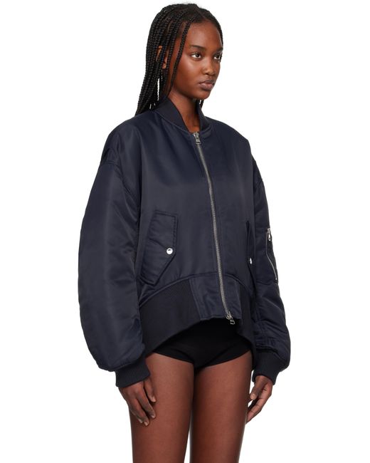 J.W. Anderson Blue Curved Hem Oversized Bomber Jacket