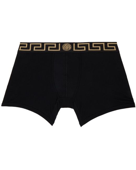 Ensemble de deux boxers noirs à taille à motif à clé grecque Versace pour homme en coloris Black