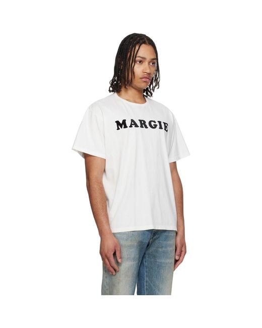 MM6 by Maison Margiela White Off- Vintage Jersey 'Margie' T-Shirt for men
