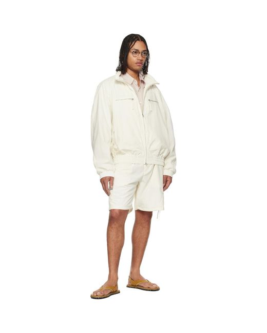 Wooyoungmi White Off- Zip Detail Windbreaker Jacket for men