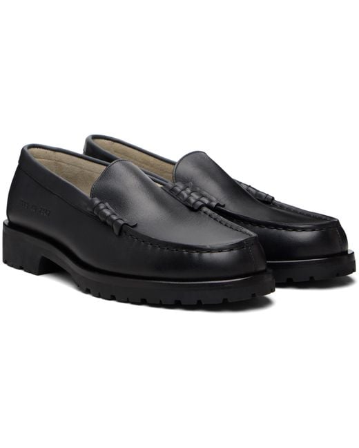 Common Projects Black Leather Chunky Loafers for men