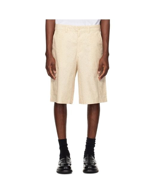 Lacoste Natural Straight Fit Printed Bermuda Shorts for men