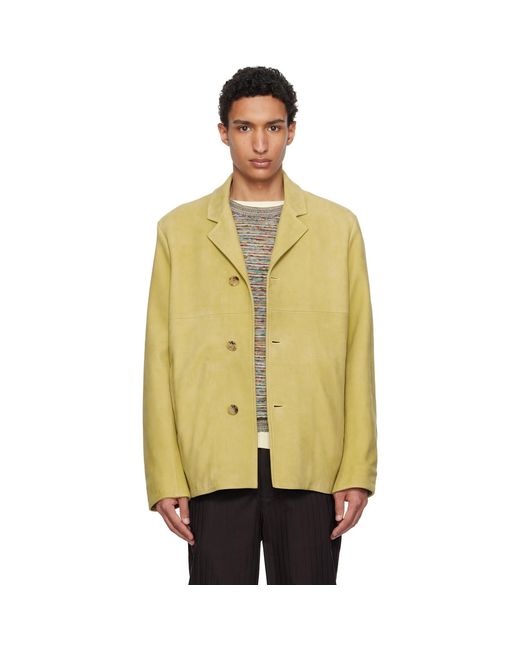 Paul Smith Yellow Tan Nubuck Leather Jacket for men