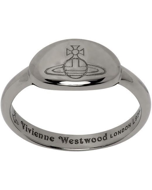 Vivienne Westwood Metallic Gunmetal Tilly Ring for men