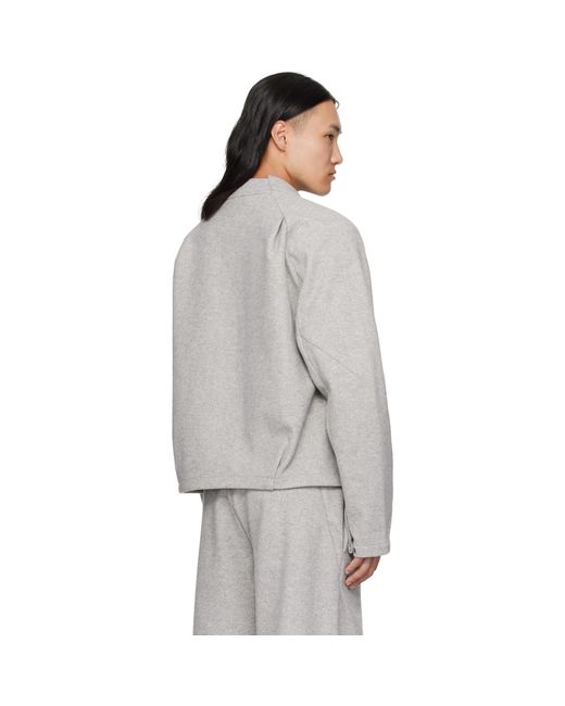 J EONGL I Gray Hybrid Wool Slash Jacket for men