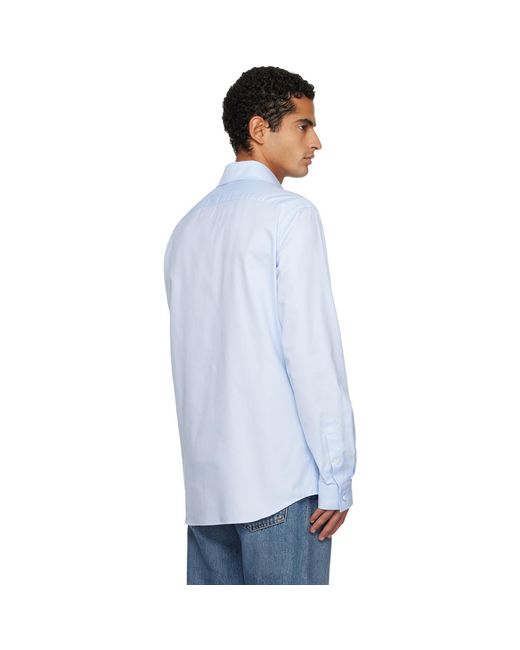 Balmain White Écusson Embroidered Cotton Shirt for men