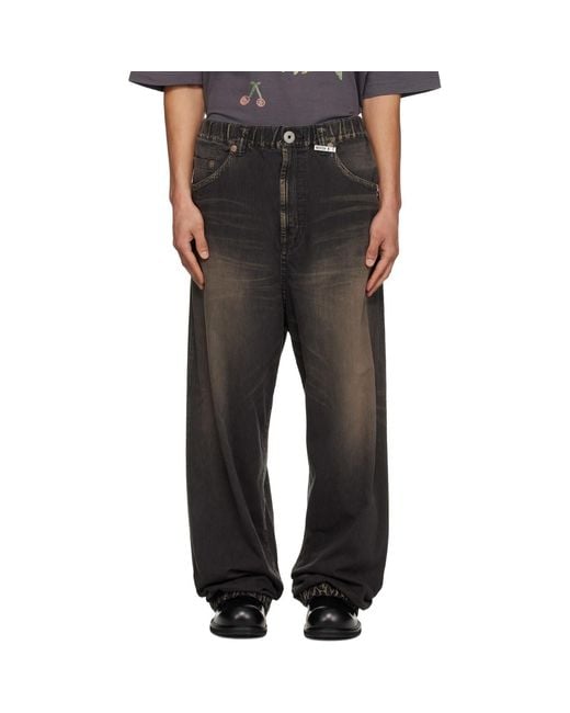 Maison Mihara Yasuhiro Black Light Wide Jeans for men