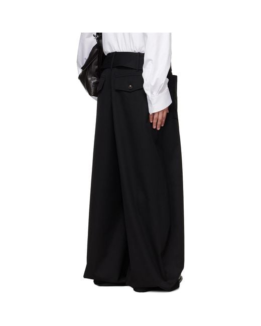 Egonlab Black Belted Trench Trousers for men
