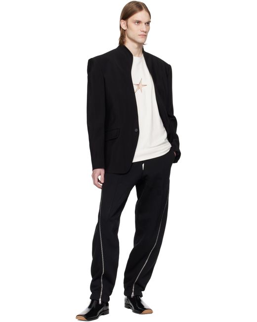 Mugler Black Collarless Tailored Blazer for men