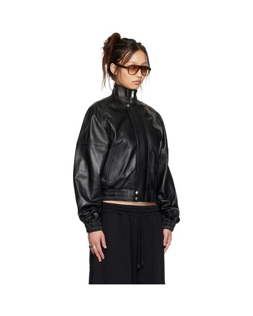 Lu'u Dan Black Blouson Leather Jacket