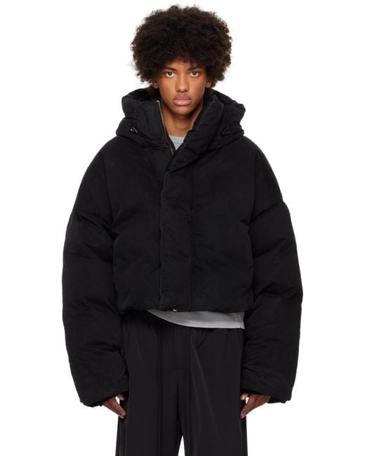 メンズ Entire studios ブラック Mml フード パファー ダウン