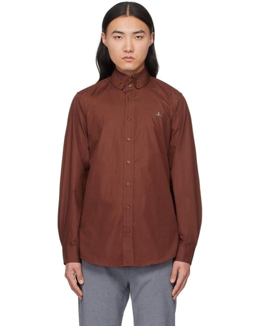 Vivienne Westwood Red Brown 2 Button Krall Shirt for men