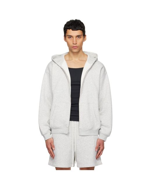 Skims Black Fleece Lounge Relaxed Zip Up Hoodie for men