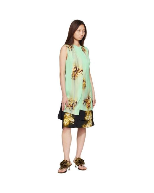 Proenza Schouler Black Khaki Tee Thong Flower Heeled Sandals