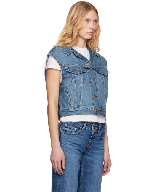 Levi's Blue Shrunken '90S Linen+ Lightweight Denim Vest